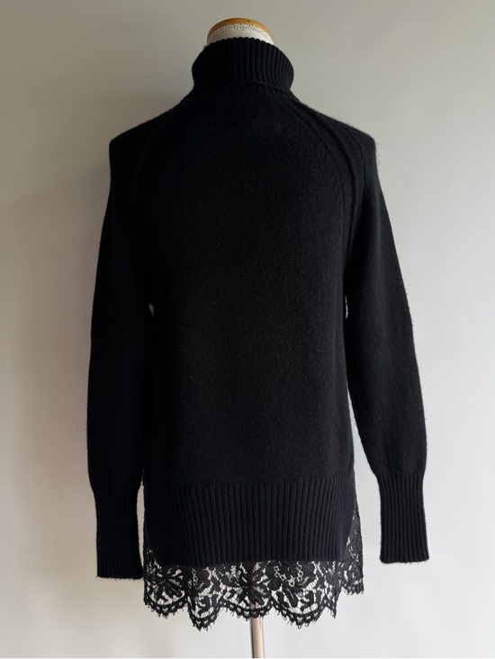 Brochu Walker Cashmere Blend Lace Layered Turtleneck Sweater - sz S